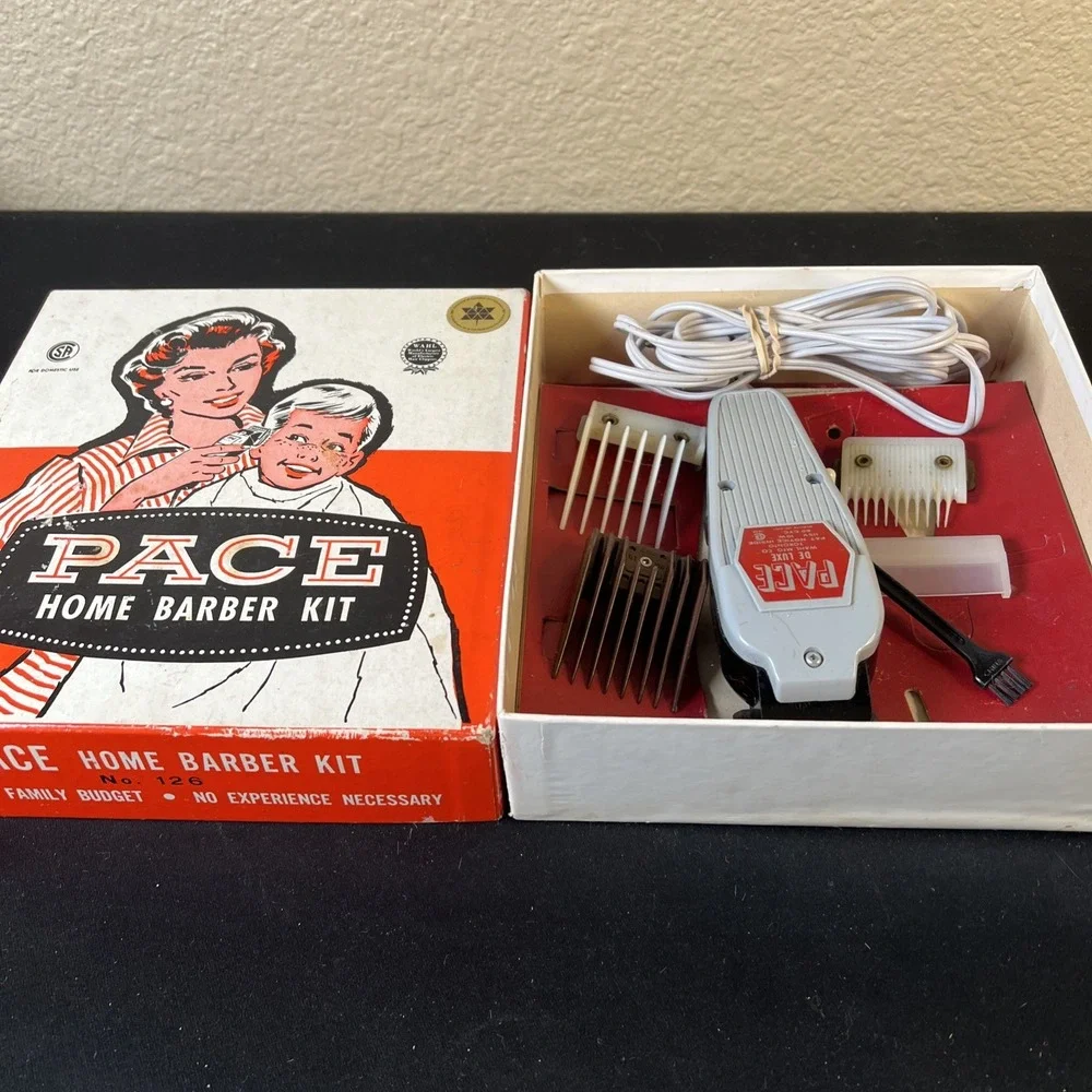 Vintage Pace De Luxe Home Barber Kit Clippers No. 126 By Wahl & Accessories